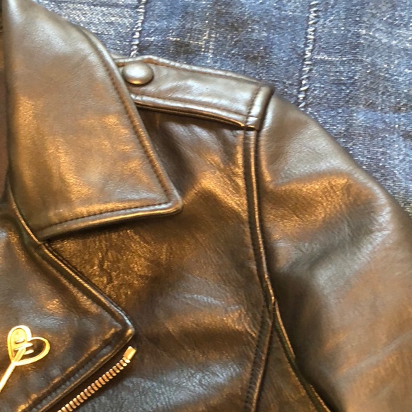 Leather motorcycle style jacket - Picture 5 of 7